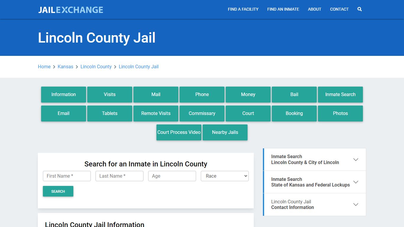 Lincoln County Jail Roster Lookup, KS, Inmate Search